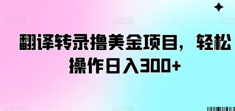 翻译转录类海外美金项目实操教程 新手操作可实现日入300+
