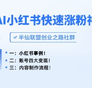 AI制作小红书爆款笔记教程 账号快速涨粉及变现方法详解-雨叶虚拟资源网