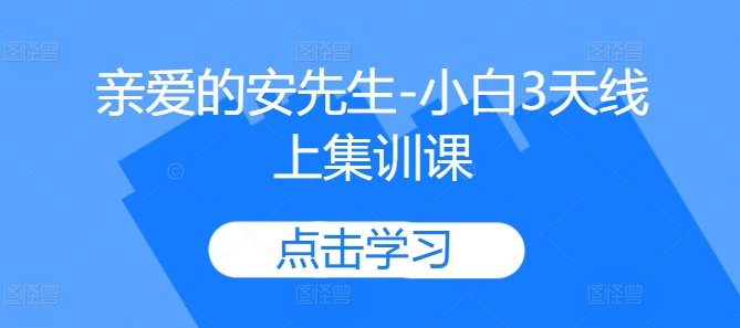 亲爱的安先生小白3天线上集训课 全套课程资源分享