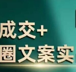 私聊成交朋友圈文案实战营 私域转化话术系统学习课程-雨叶虚拟资源网