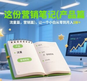 小白从零到月入过万营销笔记 产品流量成交核心攻略汇总-雨叶虚拟资源网