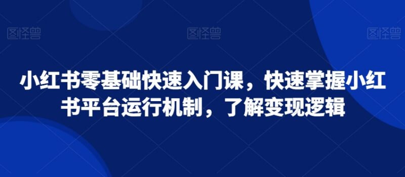 小红书零基础入门教程 掌握平台运行机制与变现逻辑全攻略
