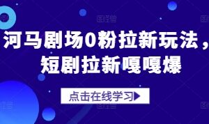 河马剧场0粉短剧拉新实操玩法 全操作步骤及变现流程详解-雨叶虚拟资源网