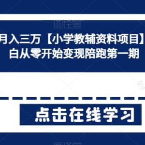 小学教辅私域变现项目实操指南 新手零经验可落地月入三万-雨叶虚拟资源网