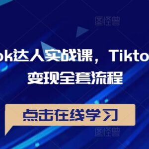 TikTok达人实战运营课 从账号搭建到变现全流程实操教学-雨叶虚拟资源网