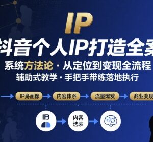抖音个人IP落地实操系统课 覆盖定位破播放涨粉运营全流程-雨叶虚拟资源网