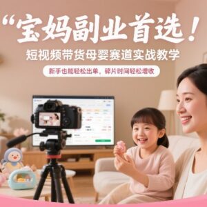 母婴赛道短视频带货实战教学 0基础宝妈碎片时间轻松增收-雨叶虚拟资源网