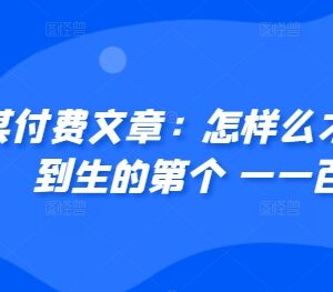 普通人如何赚到人生第一个100万 过来人实战干货分享-雨叶虚拟资源网