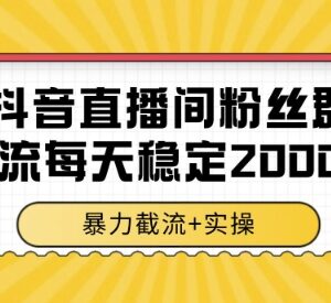 抖音直播间粉丝群截流实操方法 全行业通用可日采2000条数据-雨叶虚拟资源网