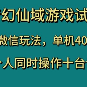 梦幻仙域游戏试玩免微信玩法 多设备操作收益实操全指南-雨叶虚拟资源网
