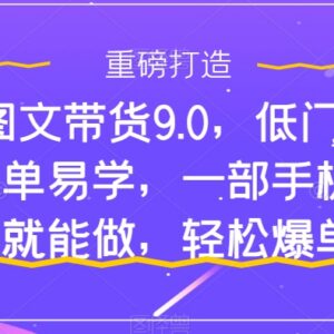 抖音图文带货9.0实操教程 低门槛手机操作在家可做易爆单-雨叶虚拟资源网