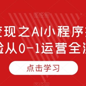 短视频AI变脸小程序推广 从0到1运营全流程变现实操指南-雨叶虚拟资源网