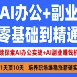 零基础AI办公与副业实战教程 从入门到精通全技能学习指南-雨叶虚拟资源网
