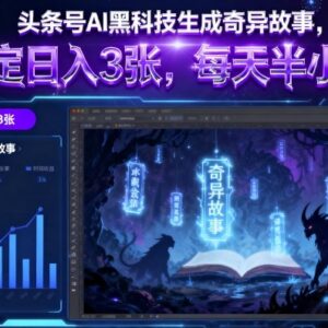 头条号AI生成奇异故事玩法详解 低门槛副业轻松获稳定收益-雨叶虚拟资源网