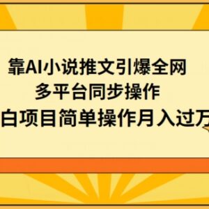 AI小说推文多平台操作指南 新手小白可上手的低门槛副业项目-雨叶虚拟资源网