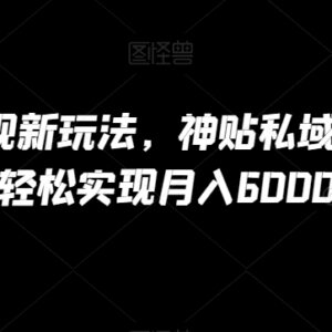B站天涯神贴私域变现新玩法 零成本操作可实现月入6000+-雨叶虚拟资源网