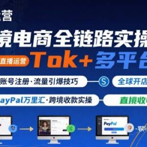 跨境电商线上实操课:TikTok直播运营 多平台注册 支付结汇教程-雨叶虚拟资源网