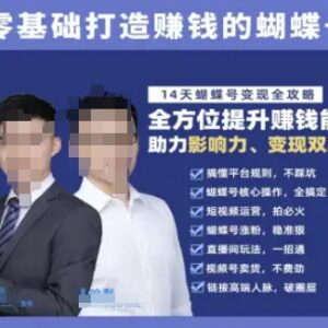 零基础视频号运营变现全攻略 14天打造可盈利蝴蝶号实操教程-雨叶虚拟资源网