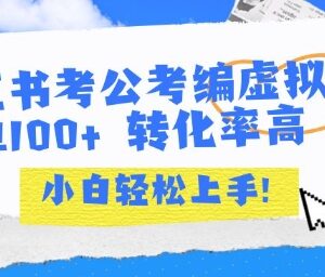 小红书考公考编虚拟资料售卖项目详解 小白易上手单客收益超百元-雨叶虚拟资源网