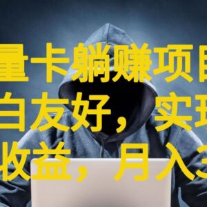 适合小白的流量卡躺赚项目 开通后台即可获取长期被动收益-雨叶虚拟资源网