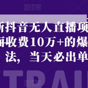 抖音无人直播可落地玩法拆解 零门槛上手最快24小时即可出单-雨叶虚拟资源网