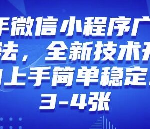 2025年微信小程序广告变现最新玩法 小白易上手副业实操教程-雨叶虚拟资源网