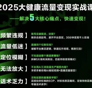 2025大健康全域流量增长8.0线下课 类目突围模式迭代实操教程-雨叶虚拟资源网