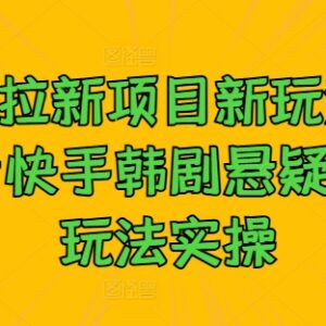 2024夸克拉新项目实操教程 抖音快手韩剧悬疑卡点玩法详解-雨叶虚拟资源网