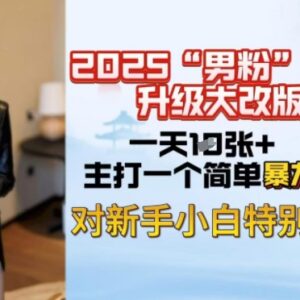 2025男粉变现全新升级玩法详解 小白可上手附全套实操教学课程-雨叶虚拟资源网