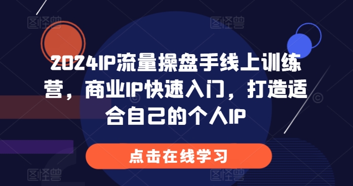 2024IP流量操盘手训练营 商业IP打造从入门到变现系统课程
