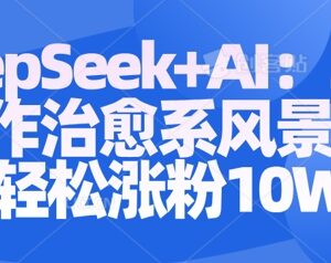 Deepseek+AI制作治愈系风景视频 涨粉变现全流程实操教程-雨叶虚拟资源网