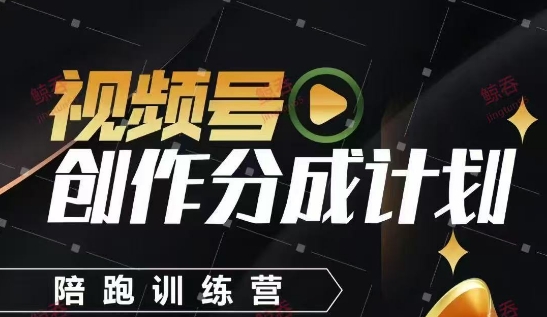 视频号创作分成计划陪跑训练营 零基础学视频制作赚长期收益