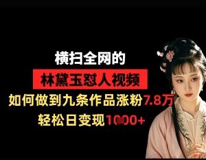 林黛玉怼人爆款短视频玩法 9条作品涨粉7万+日入千元实操教程-雨叶虚拟资源网