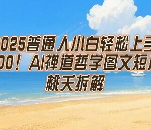 2025普通人小白易上手 AI禅道哲学图文短片副业实操指南-雨叶虚拟资源网