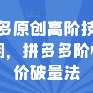 拼多多高阶运营技巧 阶梯提价破量法实操玩法全解析-雨叶虚拟资源网
