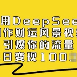 如何用DeepSeek制作财运风景视频 流量引爆及变现方法详解-雨叶虚拟资源网