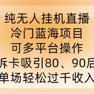 2024无人直播拆卡蓝海项目拆解 面向8090群体单场收益轻松破千-雨叶虚拟资源网