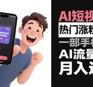 AI短视频涨粉变现全攻略 手机可操作的AI流量盈利实操教程-雨叶虚拟资源网