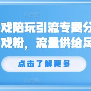2024抖音游戏陪玩引流全流程教程 游戏粉精准获客实操指南-雨叶虚拟资源网