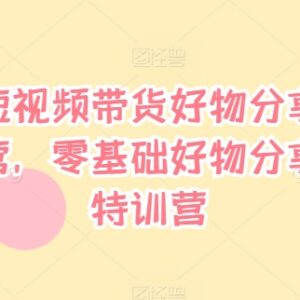 抖音短视频好物分享带货实战训练营 零基础全流程实操教程-雨叶虚拟资源网