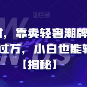 0基础可做的轻奢潮牌售卖副业实操方法 每天两小时月入过万-雨叶虚拟资源网