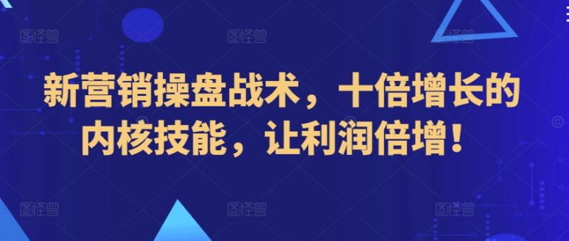 新营销操盘核心技能教程 全阶段实操实现业绩十倍增长利润倍增