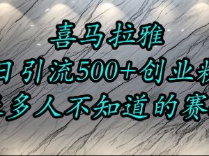 喜马拉雅低竞争流量赛道实操玩法 日均引流500+精准创业粉-雨叶虚拟资源网