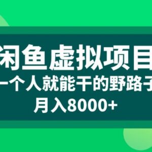 2024单人可做闲鱼虚拟项目 无成本轻运营副业月入8000+实操揭秘-雨叶虚拟资源网