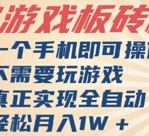 单手机全自动游戏搬砖项目解析 无需上手玩游戏即可获得额外收益-雨叶虚拟资源网