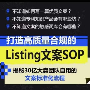 亚马逊高质量合规Listing文案SOP搭建 掌握标准化创作运营流程-雨叶虚拟资源网