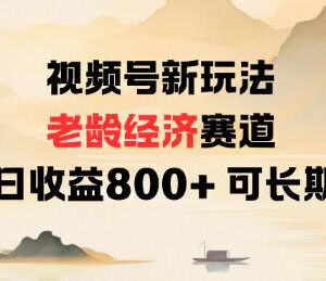 视频号老龄经济赛道新玩法 零基础可做长期稳定获高收益-雨叶虚拟资源网