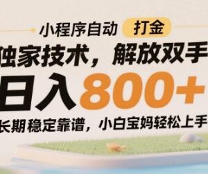 微信小程序自动打金副业全攻略 零基础上手长期稳定获收益-雨叶虚拟资源网