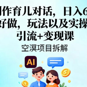 AI制作育儿对话副业实操详解 含引流变现全流程玩法教学-雨叶虚拟资源网