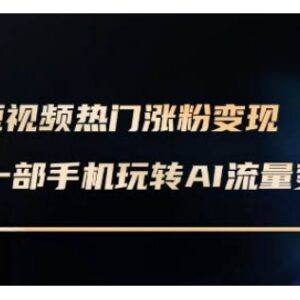 AI数字人制作短视频变现实操课 一部手机可操作2月更新版-雨叶虚拟资源网